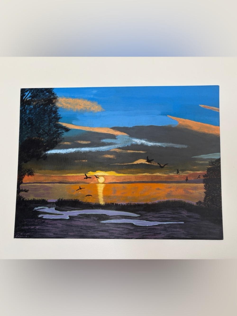 Sunset Coastal Canvas Wall Art 20”x24” Original Artwork